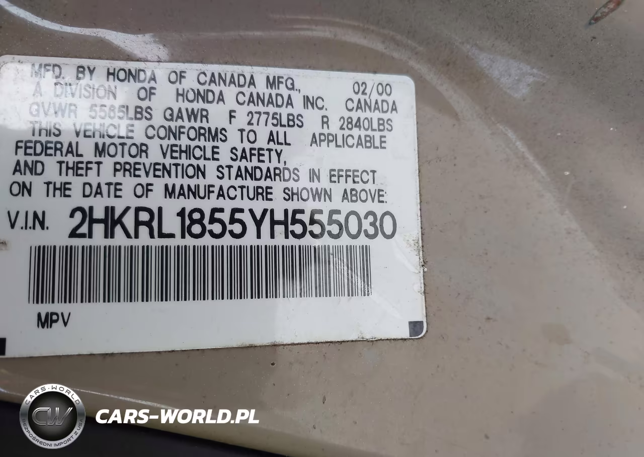 2000 Honda Odyssey Lx VIN:2HKRL1855YH555030 - 9