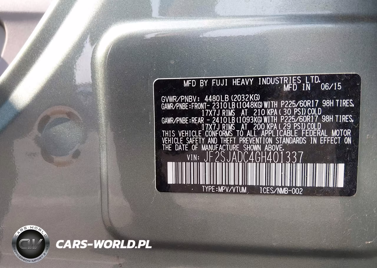 2016 Subaru Forester 2.5I Premium VIN:JF2SJADC4GH401337 - 9