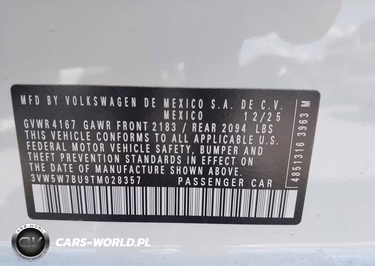 2026 Volkswagen Jetta S VIN:3VW5W7BU9TM028357 - 9