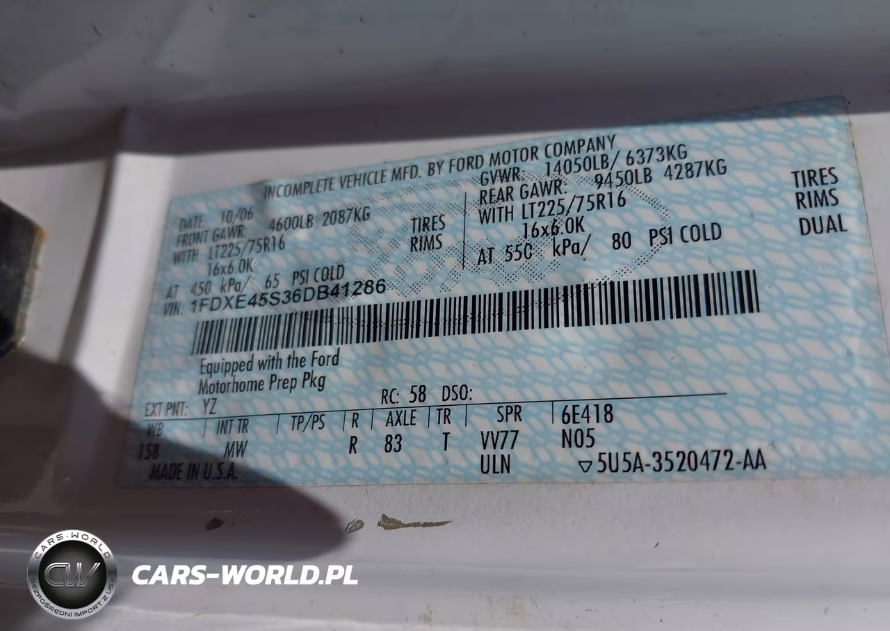 2006 Ford E-450 Cutaway VIN:1FDXE45S36DB41286 - 9