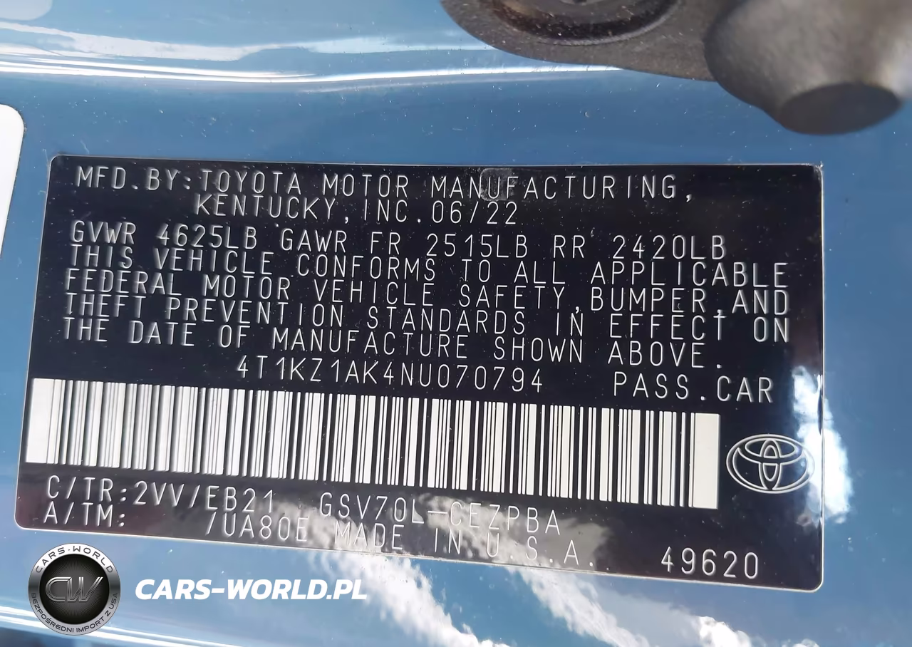 2022 Toyota Camry Trd VIN:4T1KZ1AK4NU070794 - 9