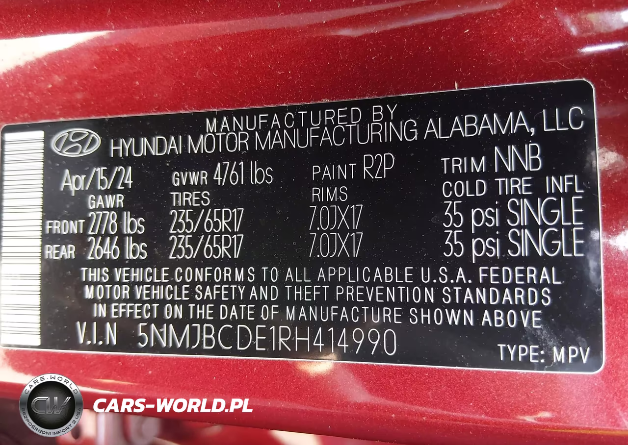 2024 Hyundai Tucson Sel VIN:5NMJBCDE1RH414990 - 9