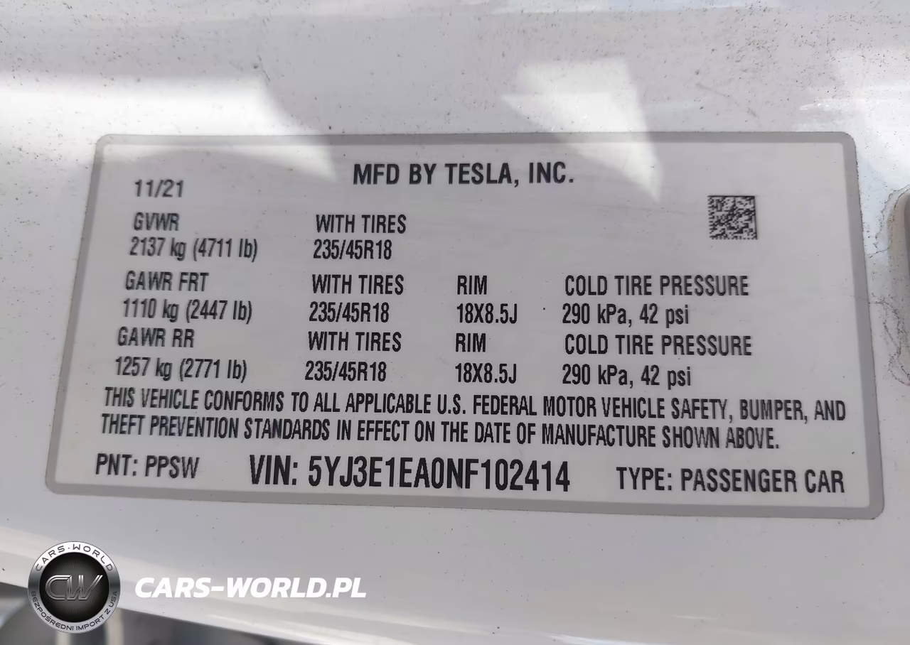 2022 Tesla Model 3 Rear-Wheel Drive VIN:5YJ3E1EA0NF102414 - 9