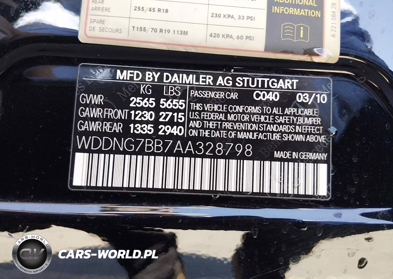 2010 Mercedes-Benz S 550 VIN:WDDNG7BB7AA328798 - 9