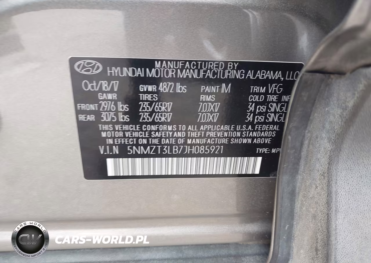 2018 Hyundai Santa Fe Sport 2.4L VIN:5NMZT3LB7JH085921 - 9