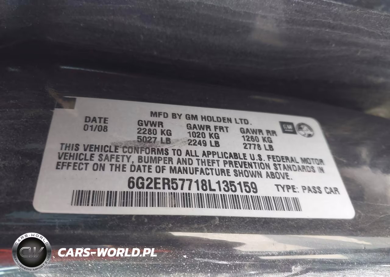 2008 Pontiac G8 VIN:6G2ER57718L135159 - 9