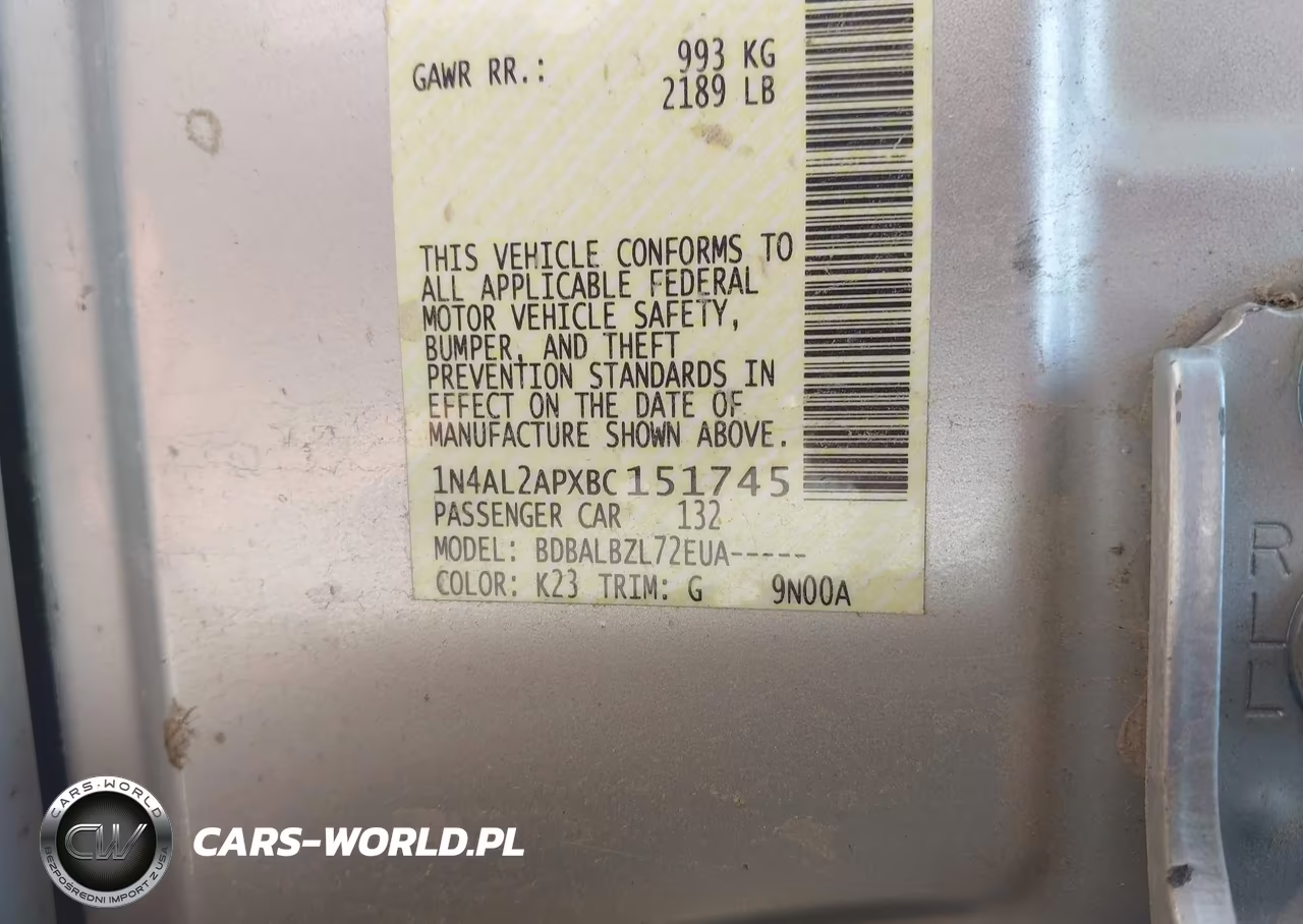 2011 Nissan Altima 2.5 S VIN:1N4AL2APXBC151745 - 9