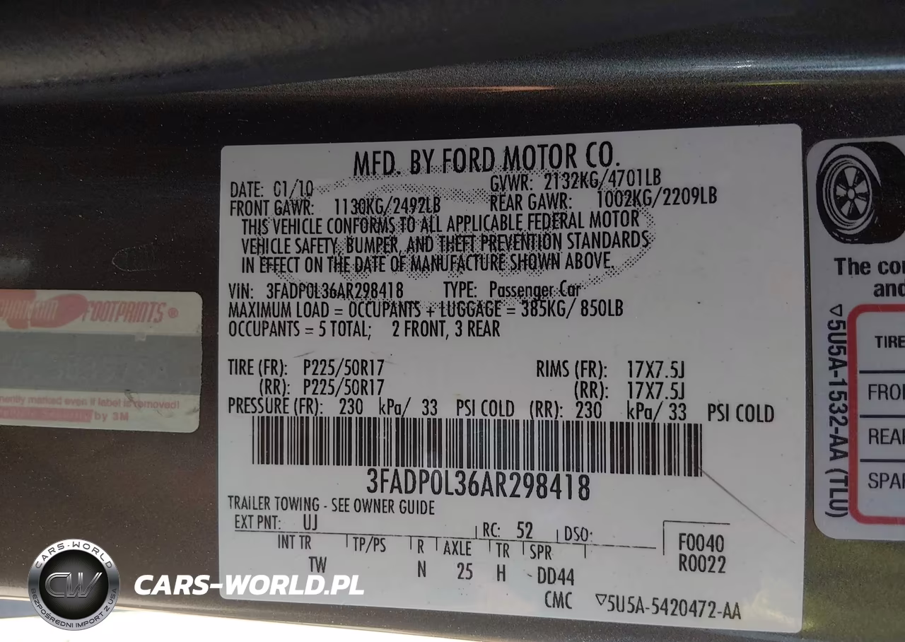 2010 Ford Fusion Hybrid VIN:3FADP0L36AR298418 - 9