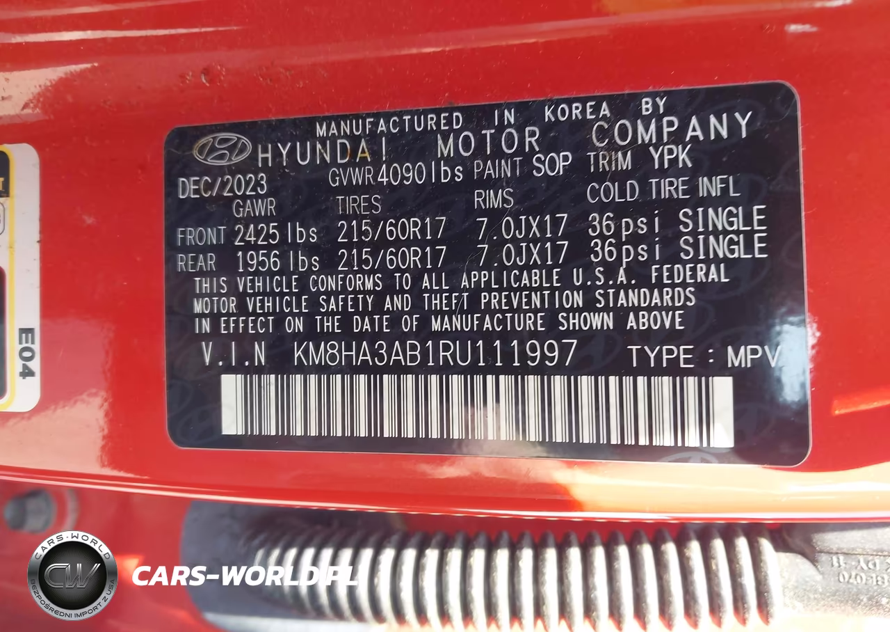 2024 Hyundai Kona Se VIN:KM8HA3AB1RU111997 - 9