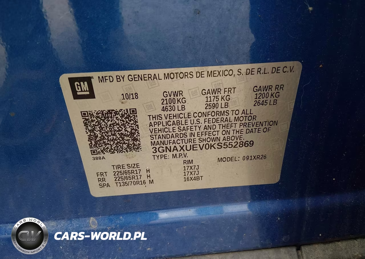 2019 Chevrolet Equinox Lt VIN:3GNAXUEV0KS552869 - 9