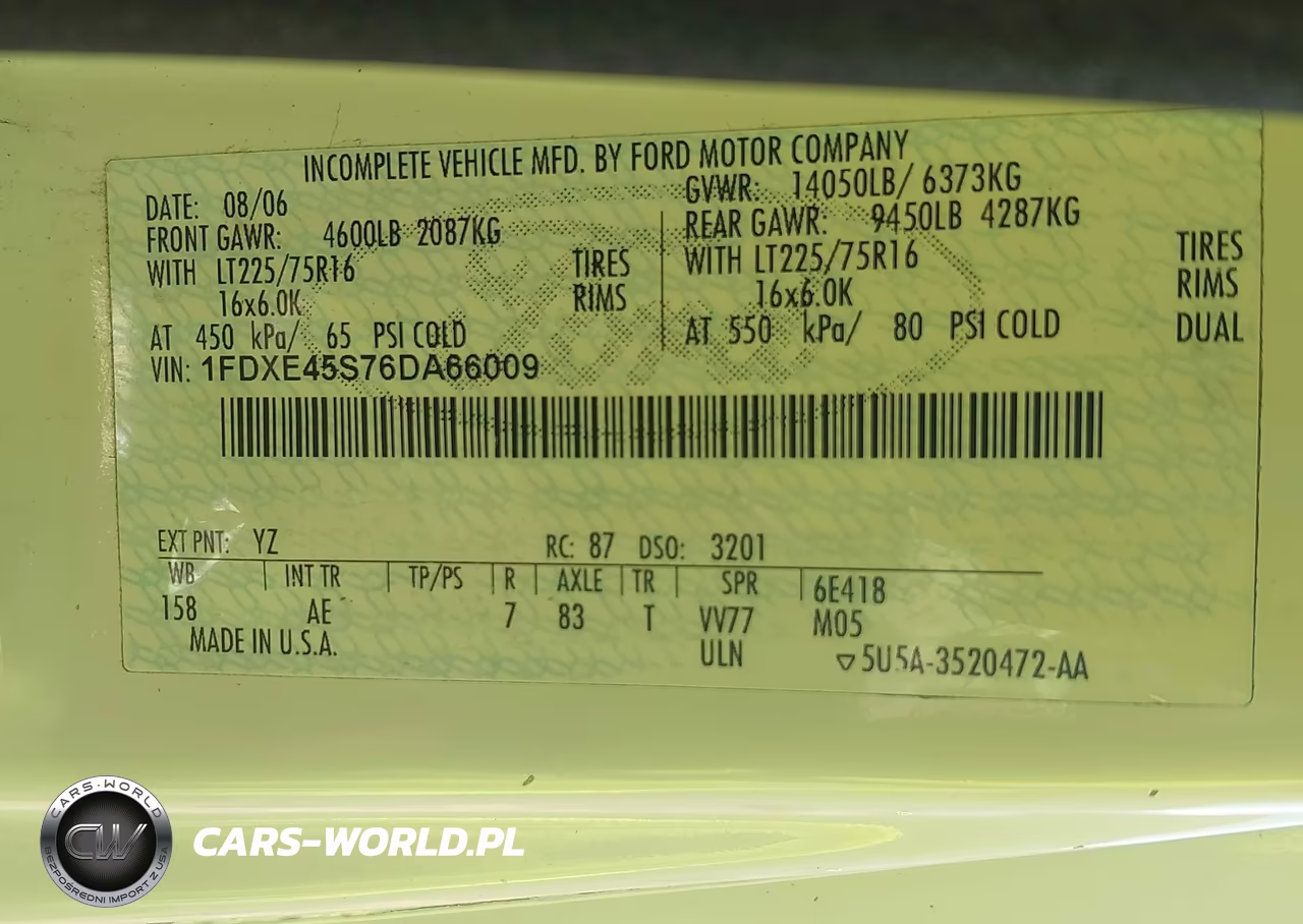 2006 Ford E-450 Cutaway VIN:1FDXE45S76DA66009 - 8