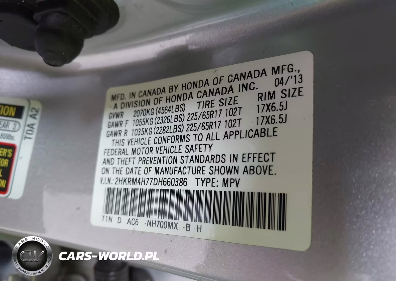 2013 Honda Cr-V Ex-L VIN:2HKRM4H77DH660386 - 9