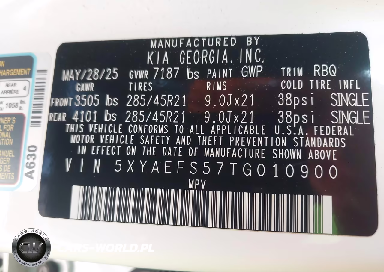 2026 Kia Ev9 Gt-Line VIN:5XYAEFS57TG010900 - 9