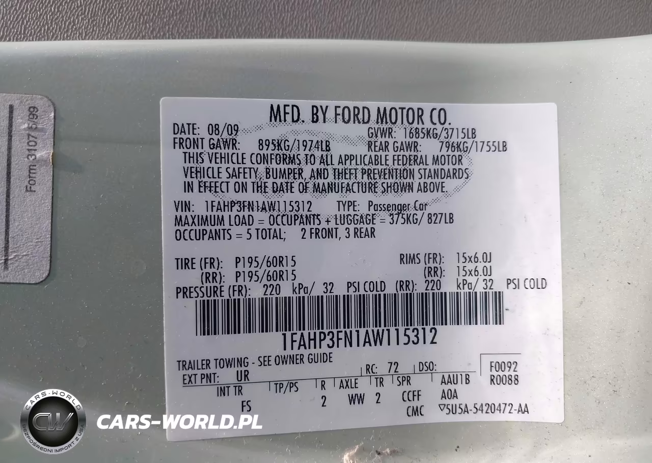 2010 Ford Focus Se VIN:1FAHP3FN1AW115312 - 9