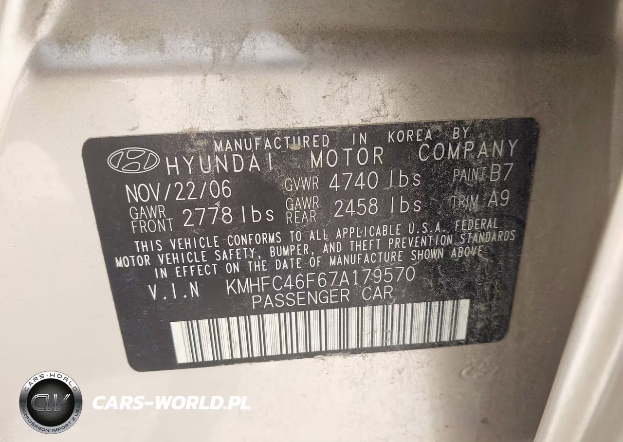 2007 Hyundai Azera Limited-Se VIN:KMHFC46F67A179570 - 9