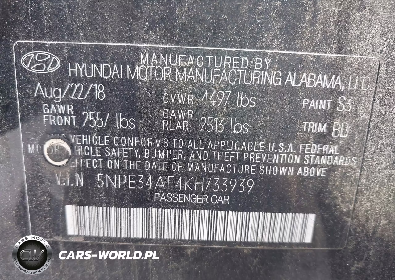 2019 Hyundai Sonata Sel VIN:5NPE34AF4KH733939 - 9