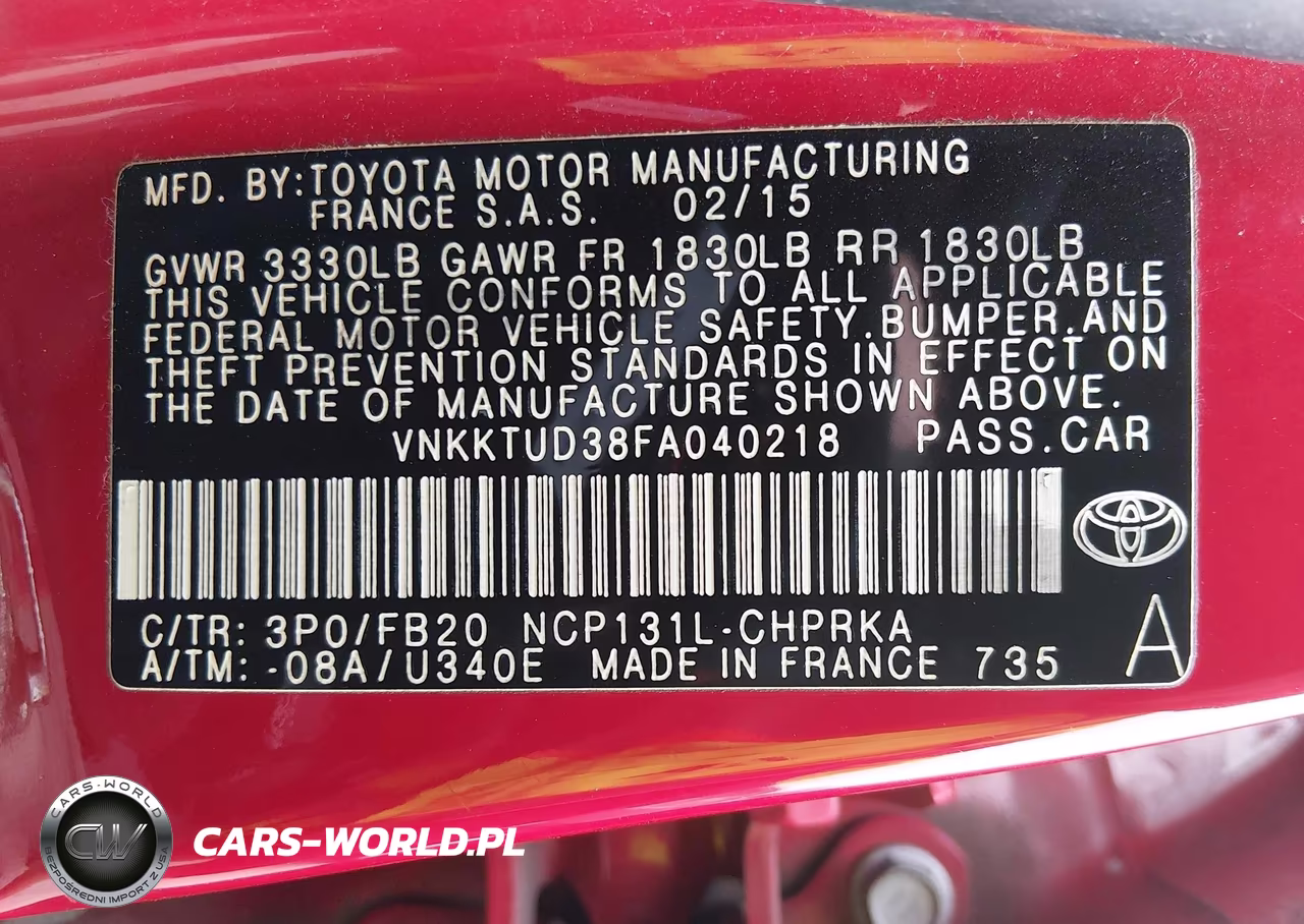 2015 Toyota Yaris Le VIN:VNKKTUD38FA040218 - 9