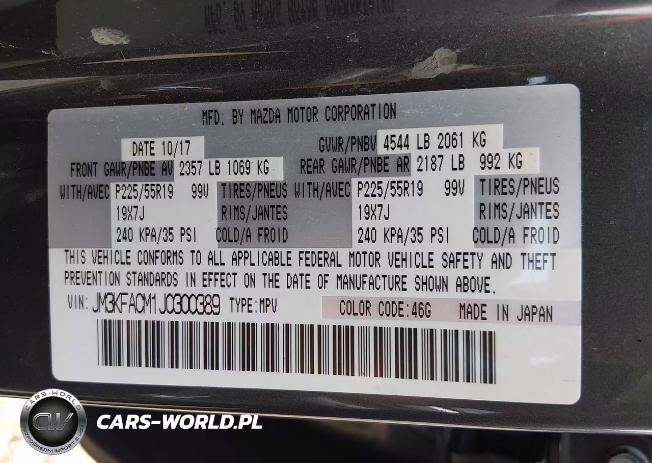 2018 Mazda Cx-5 Touring VIN:JM3KFACM1J0300389 - 9