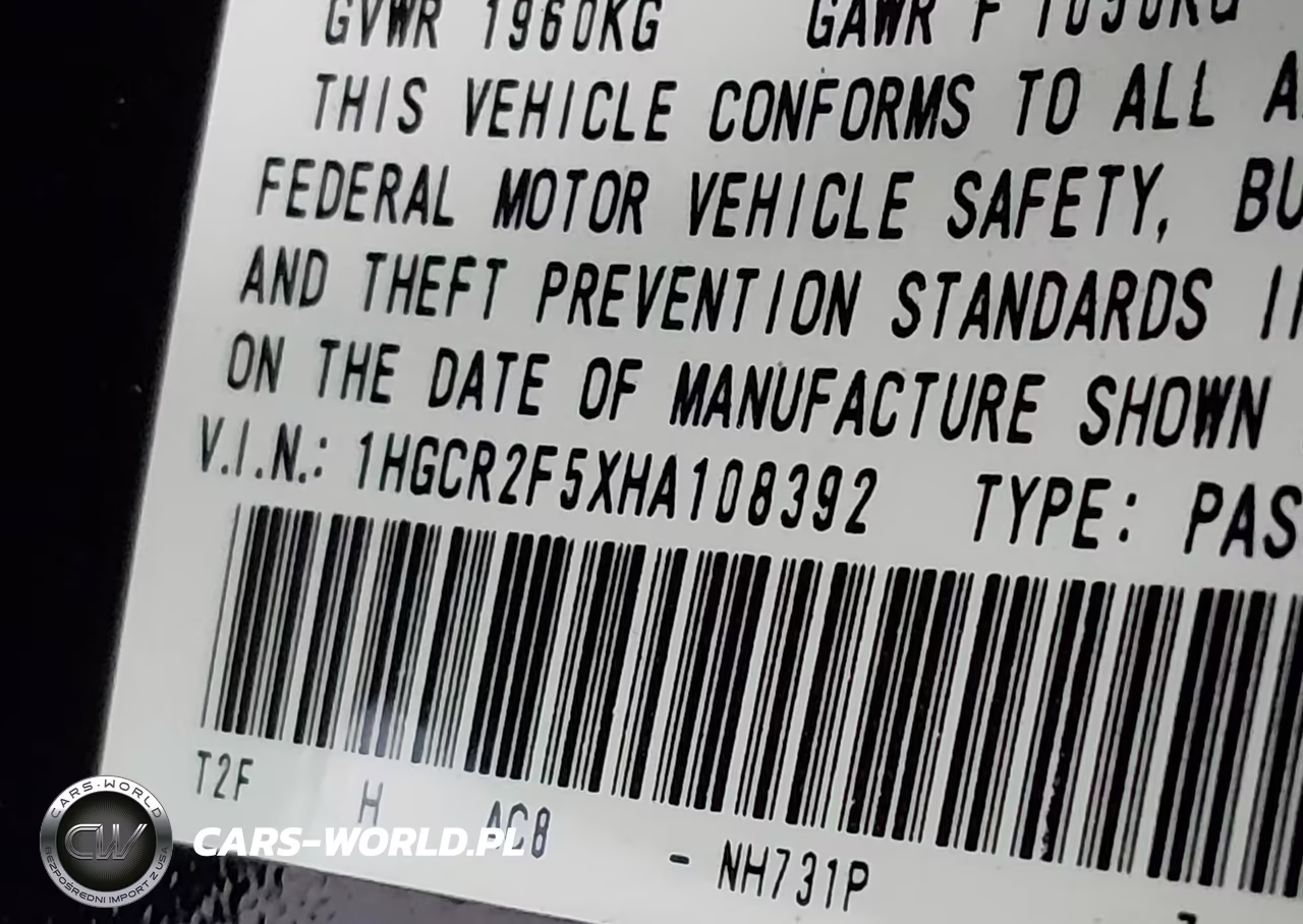 2017 Honda Accord Sport VIN:1HGCR2F5XHA108392 - 9