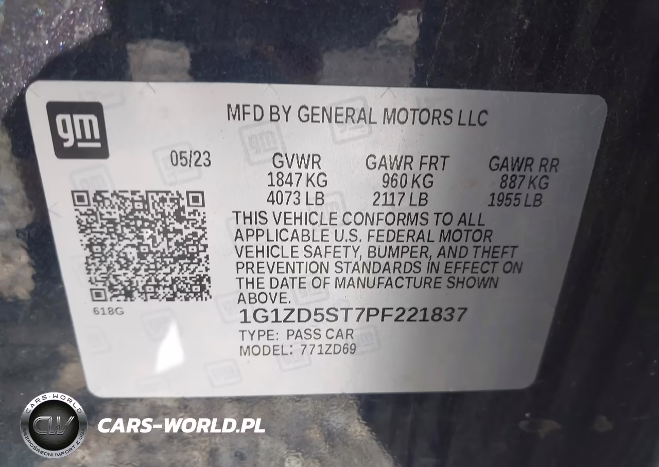 2023 Chevrolet Malibu Fwd 1Lt VIN:1G1ZD5ST7PF221837 - 9