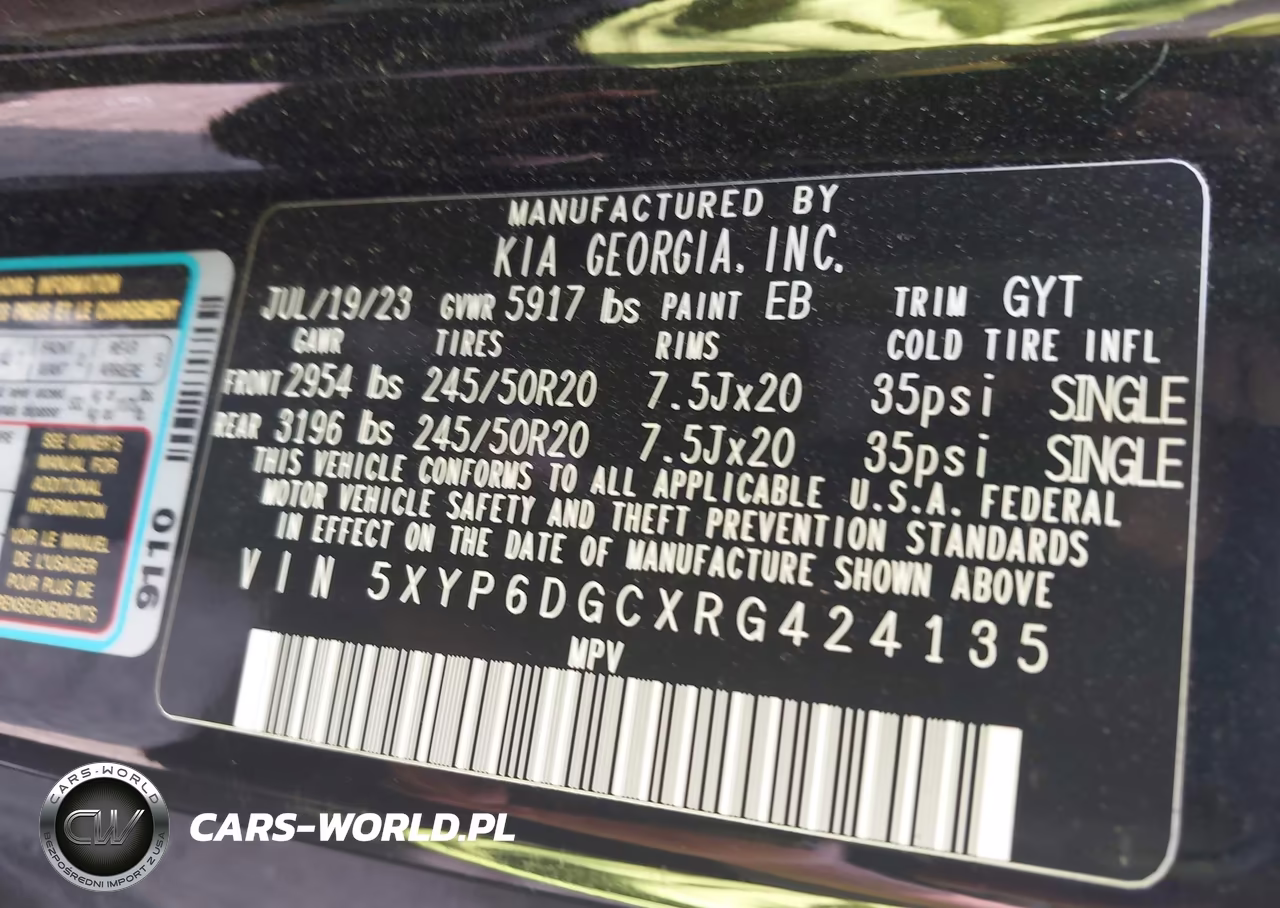 2024 Kia Telluride S VIN:5XYP6DGCXRG424135 - 9
