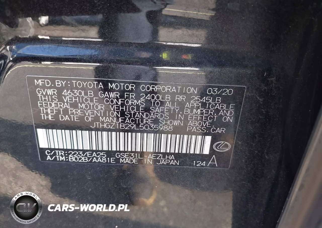 2020 Lexus Is 350 VIN:JTHGZ1B29L5035988 - 9