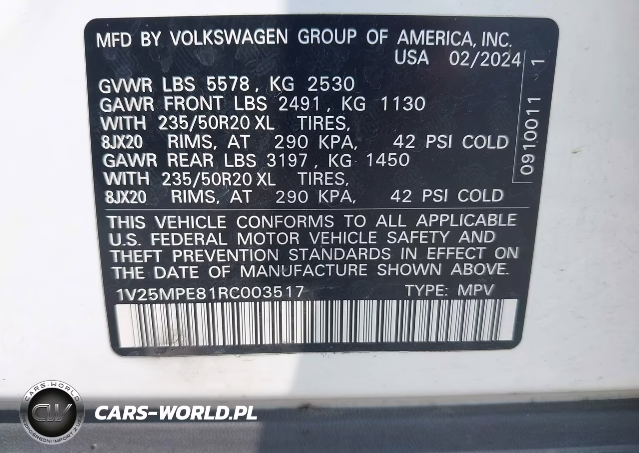 2024 Volkswagen Id.4 S VIN:1V25MPE81RC003517 - 9