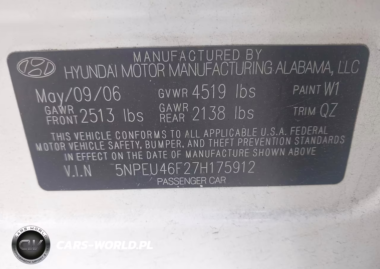 2007 Hyundai Sonata Limited-Limited W-Xm-Se-Se W-Xm VIN:5NPEU46F27H175912 - 9