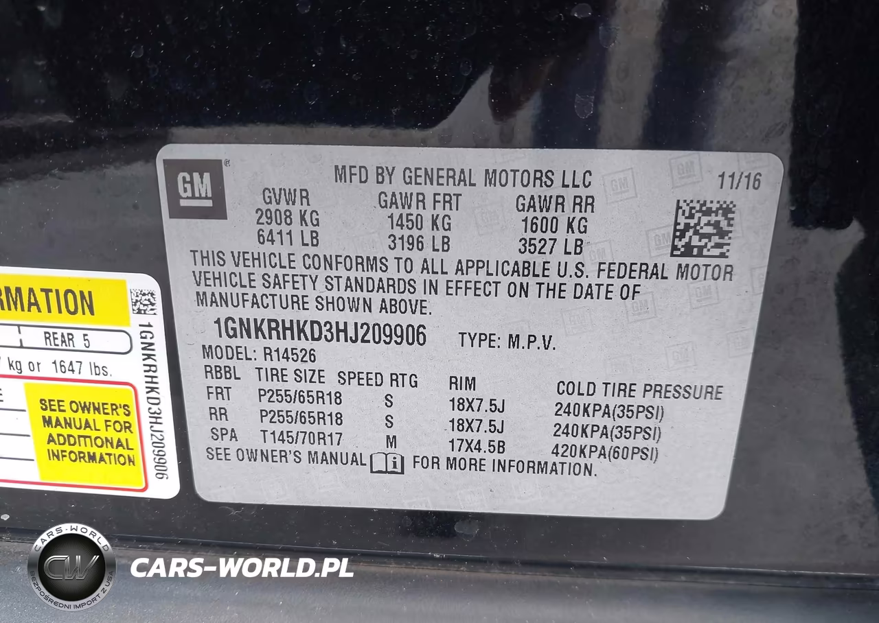2017 Chevrolet Traverse Lt VIN:1GNKRHKD3HJ209906 - 9