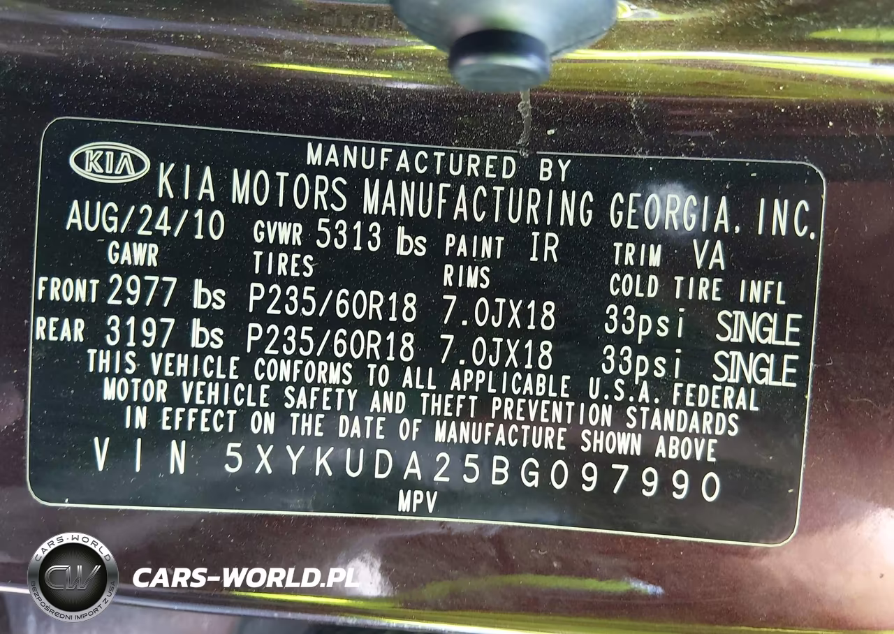 2011 Kia Sorento Ex V6 VIN:5XYKUDA25BG097990 - 9