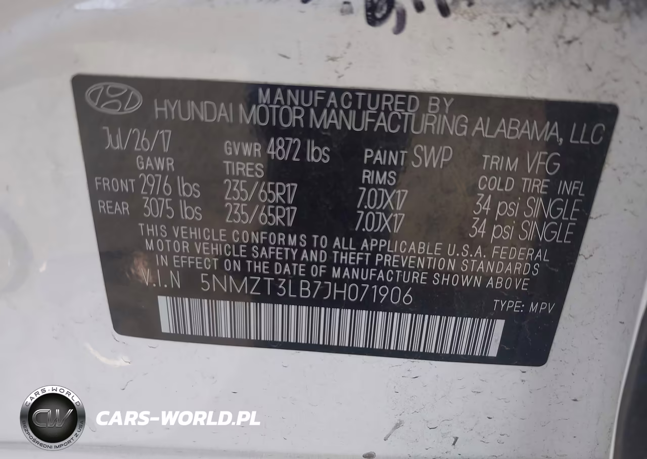 2018 Hyundai Santa Fe Sport 2.4L VIN:5NMZT3LB7JH071906 - 9