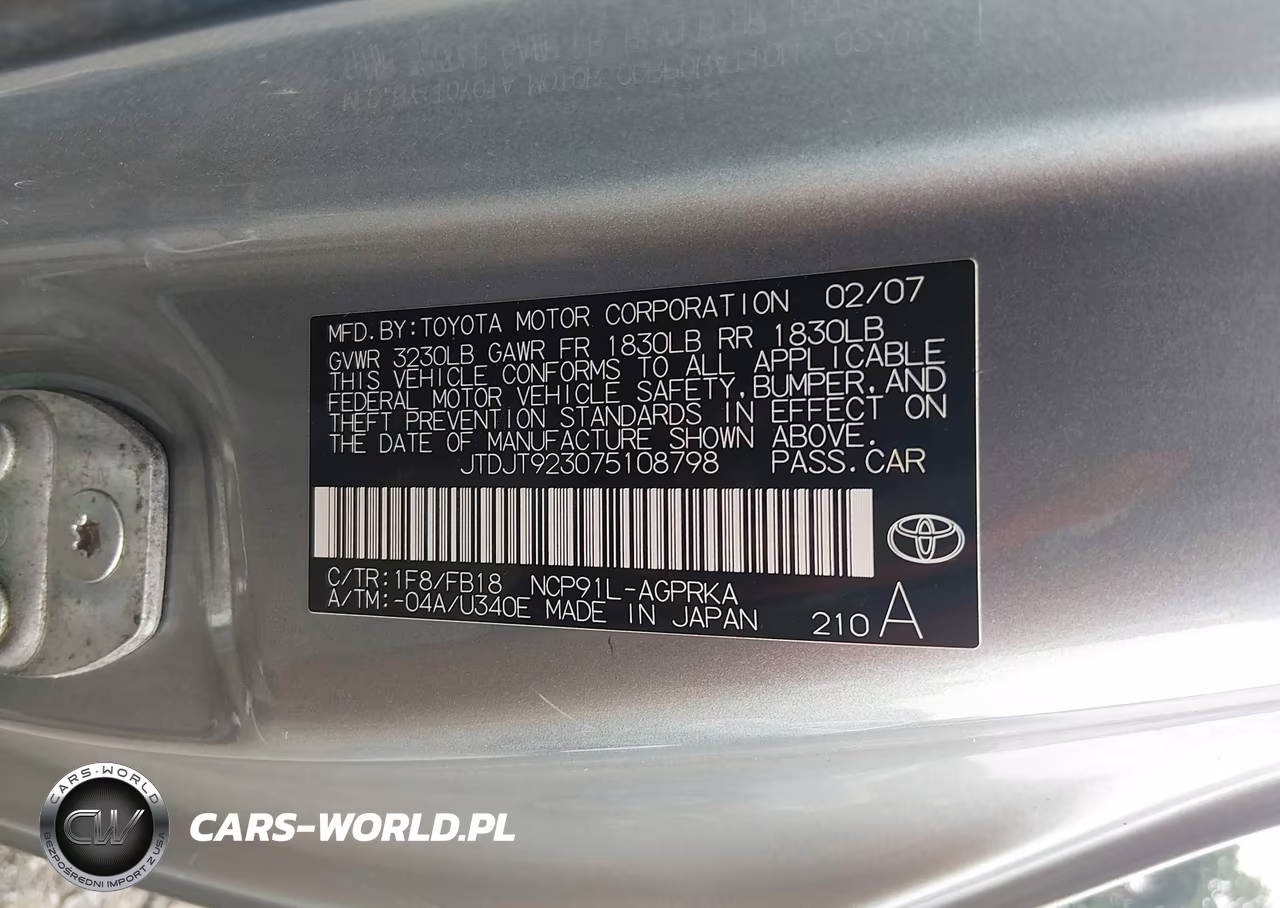 2007 Toyota Yaris VIN:JTDJT923075108798 - 9