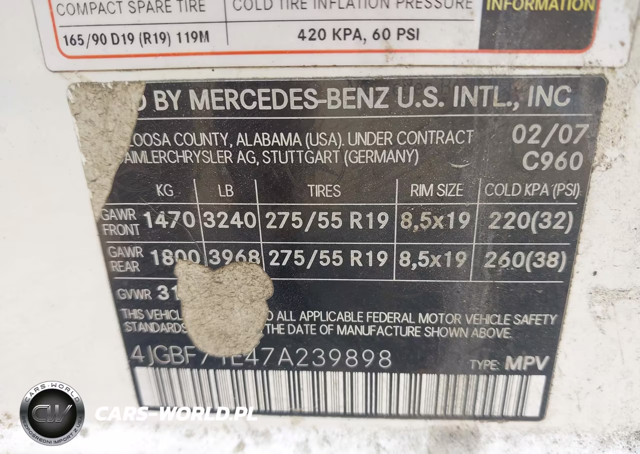 2007 Mercedes-Benz Gl 450 4Matic VIN:4JGBF71E47A239898 - 9