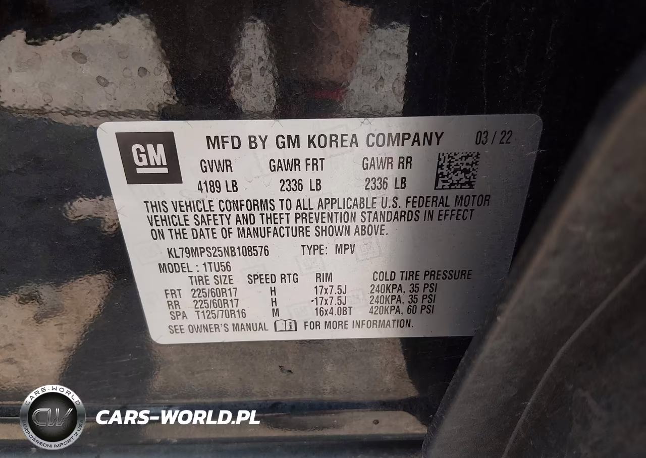 2022 Chevrolet Trailblazer Fwd Lt VIN:KL79MPS25NB108576 - 9