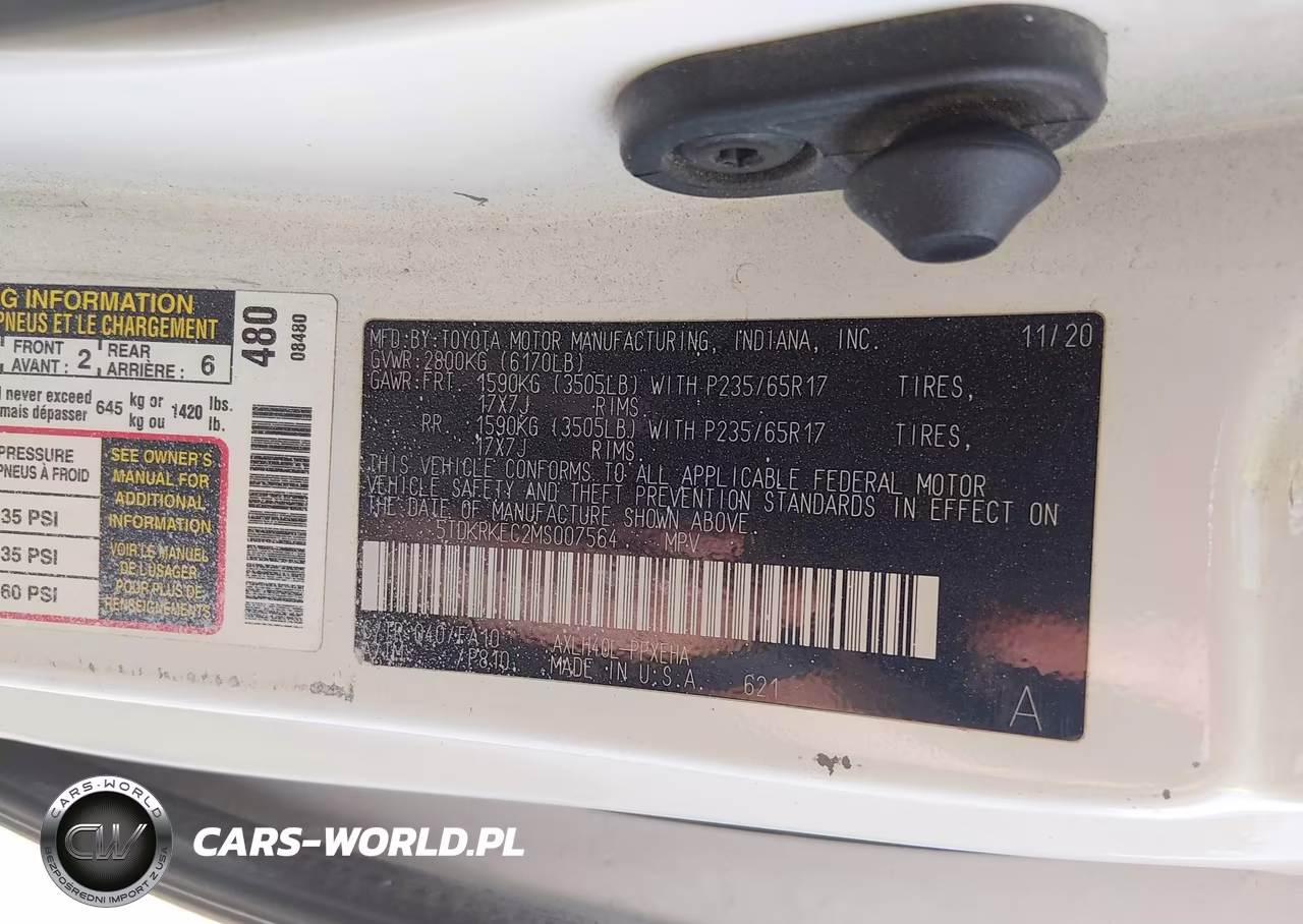 2021 Toyota Sienna Le VIN:5TDKRKEC2MS007564 - 9