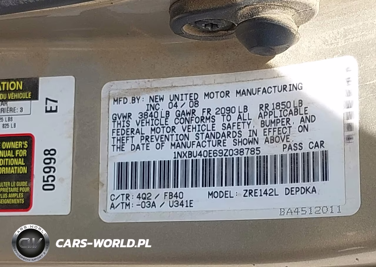 2009 Toyota Corolla Le VIN:1NXBU40E69Z038785 - 9
