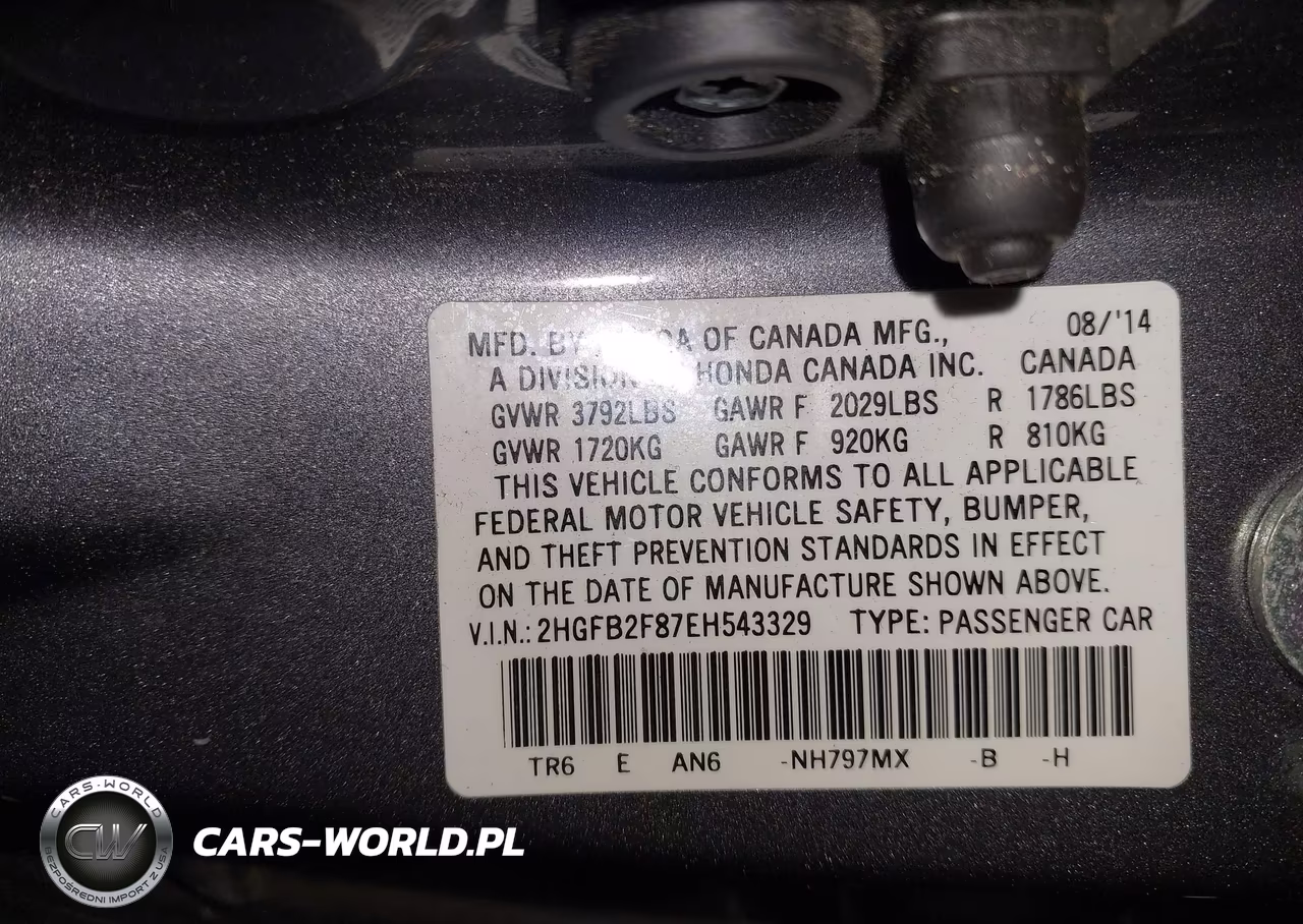 2014 Honda Civic Ex VIN:2HGFB2F87EH543329 - 9
