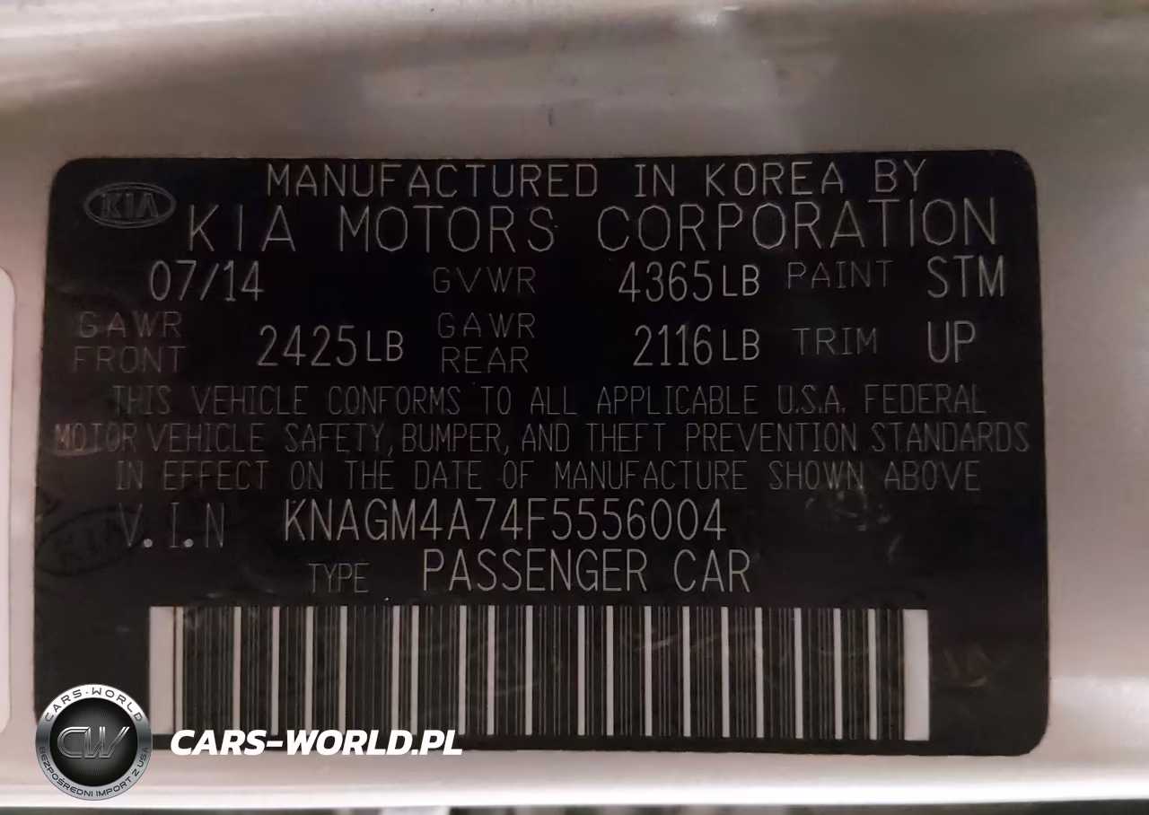 2015 Kia Optima Lx VIN:KNAGM4A74F5556004 - 9