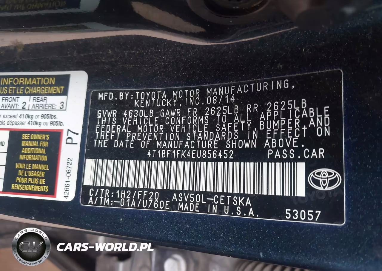 2014 Toyota Camry Se VIN:4T1BF1FK4EU856452 - 9