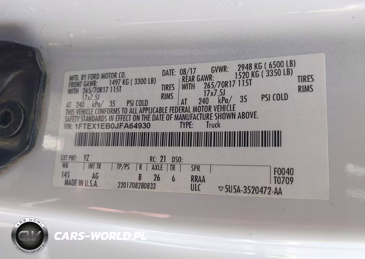 2018 Ford F-150 Xl VIN:1FTEX1EB0JFA64930 - 9