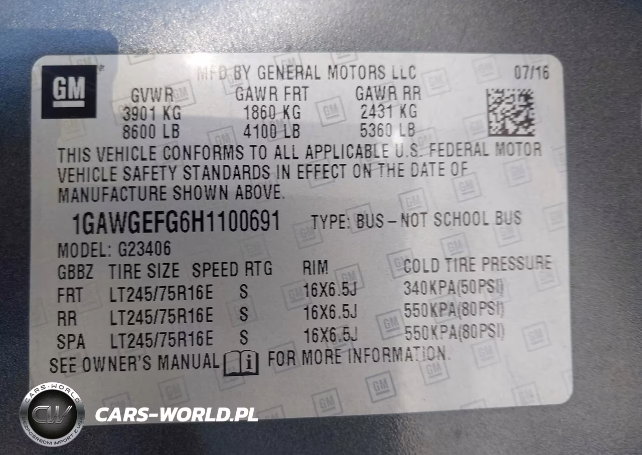 2017 Chevrolet Express 2500 Ls VIN:1GAWGEFG6H1100691 - 9
