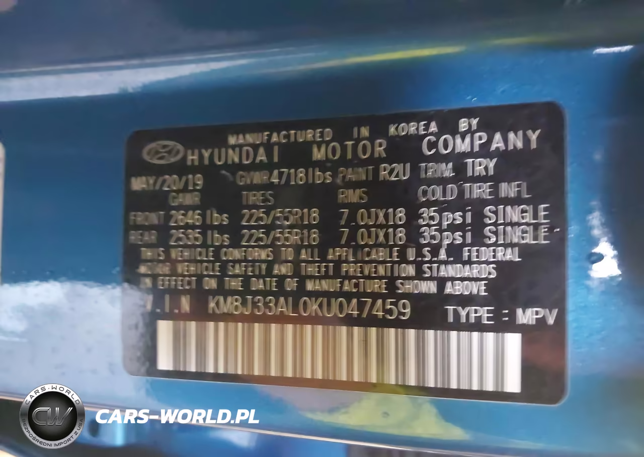 2019 Hyundai Tucson Sel VIN:KM8J33AL0KU047459 - 9