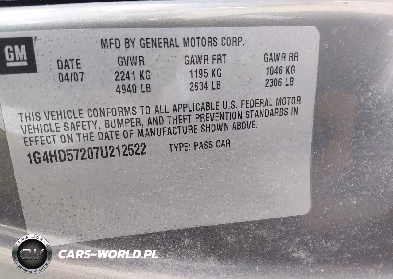 2007 Buick Lucerne Cxl VIN:1G4HD57207U212522 - 9