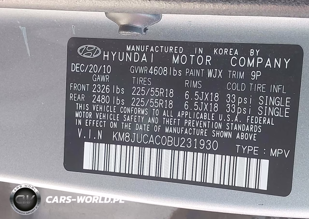 2011 Hyundai Tucson Limited VIN:KM8JUCAC0BU231930 - 9