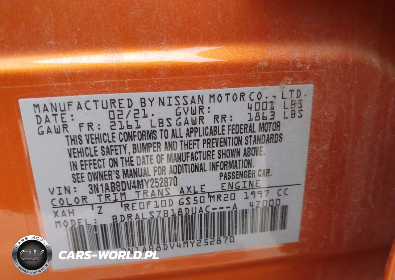 2021 Nissan Sentra Sr Xtronic Cvt VIN:3N1AB8DV4MY252870 - 9