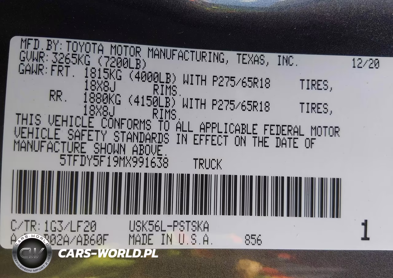 2021 Toyota Tundra Trd Pro VIN:5TFDY5F19MX991638 - 9