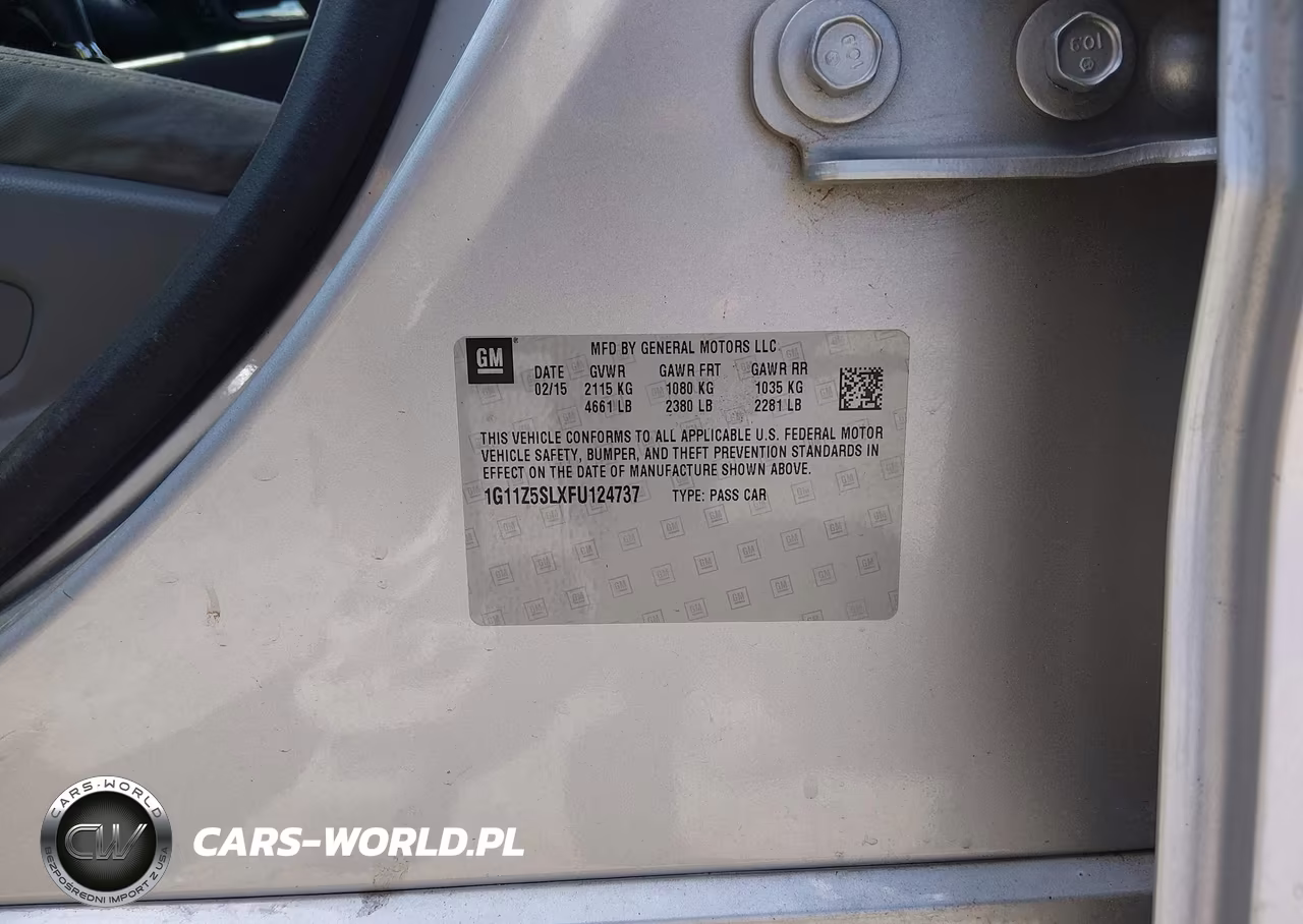 2015 Chevrolet Impala Ls VIN:1G11Z5SLXFU124737 - 9