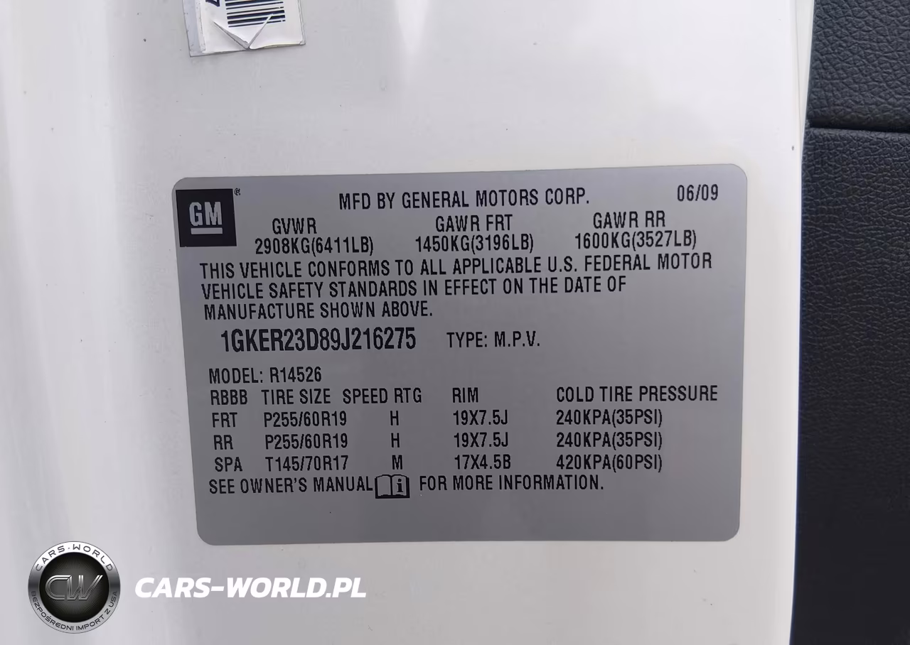 2009 GMC Acadia Slt1 VIN:1GKER23D89J216275 - 9