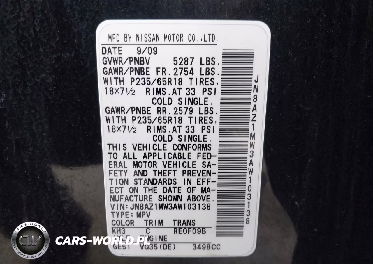 2010 Nissan Murano S VIN:JN8AZ1MW3AW103138 - 9