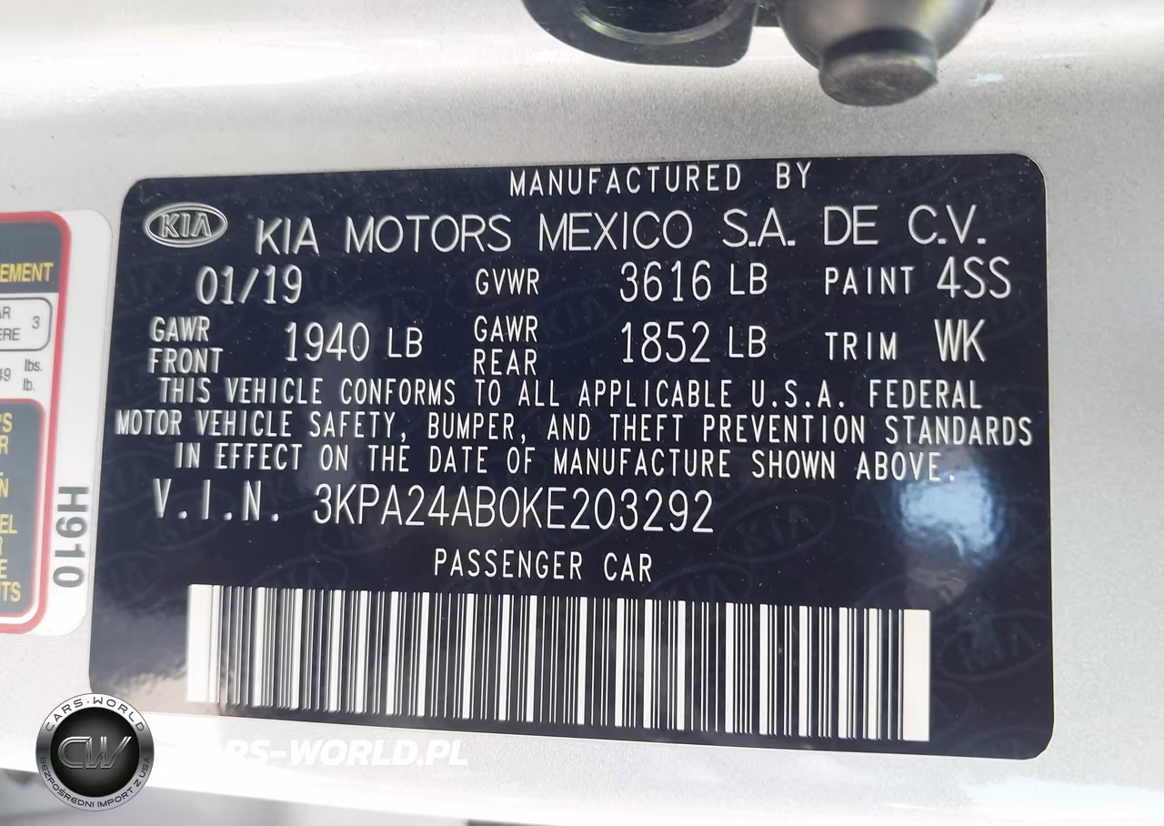 2019 Kia Rio Lx VIN:3KPA24AB0KE203292 - 9